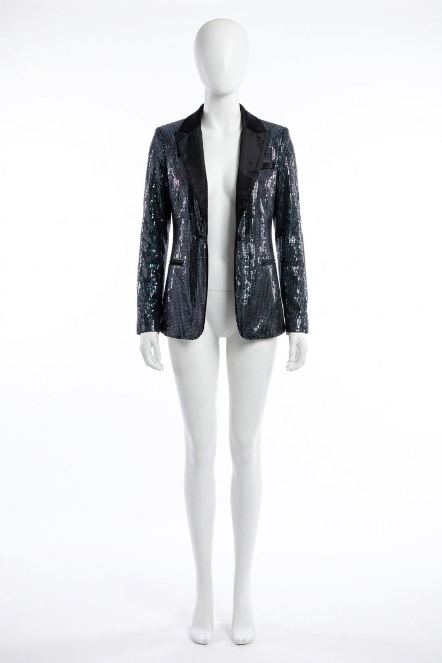 NEW FATE sequin blazer in black